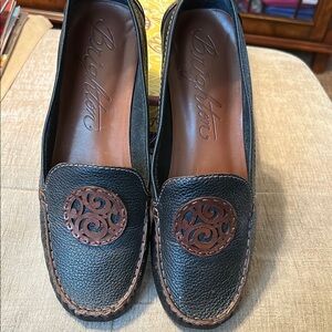 Brighton Women's Black and Brown Loafers